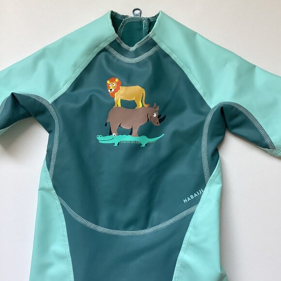 Nabaiji Kids Short Sleeve Wetsuit Swimsuit Swimming 50+ UV Protection - Picture 2 of 7